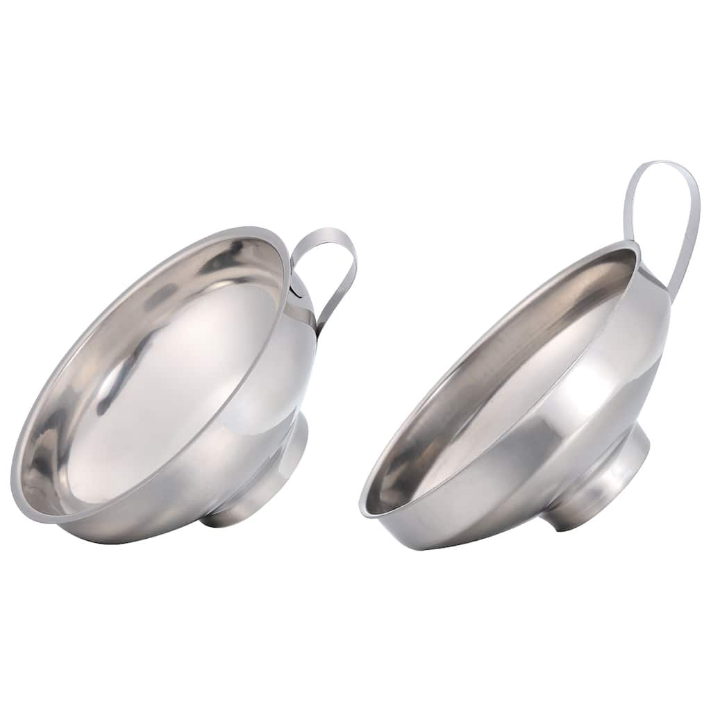 2 Pack Canning Funnel, Stainless Steel Canning Supplies, Silver