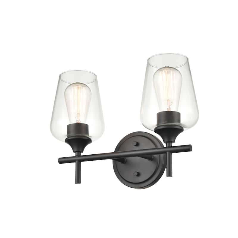 Millennium Lighting Ashford 2 Light Bathroom Vanity Fixture in Multiple Finishes with Clear Glass Shades