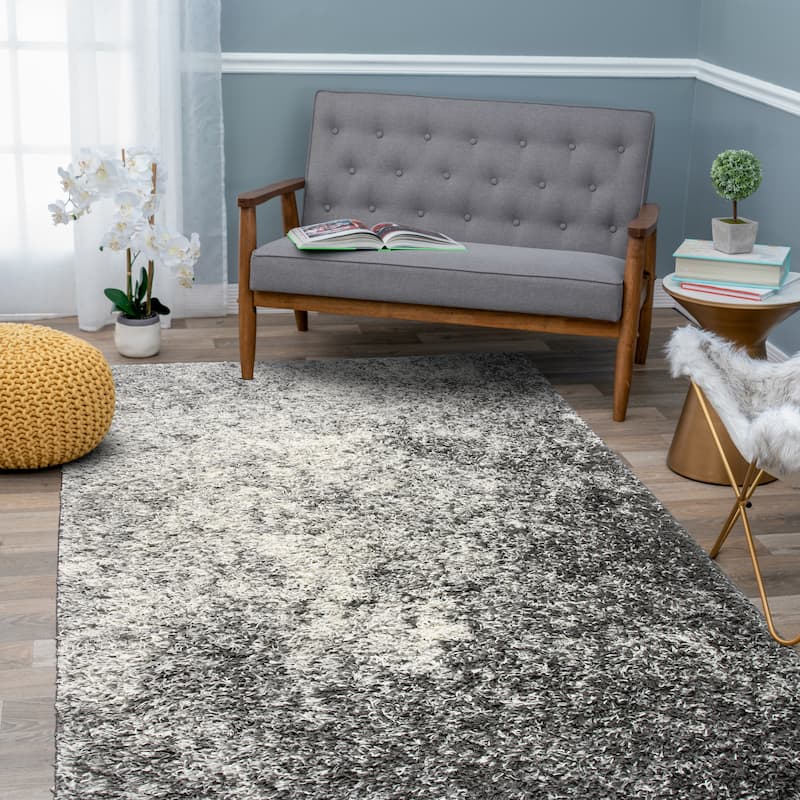 World Rug Gallery Contemporary Ombre Soft Plush Shag Area Rug