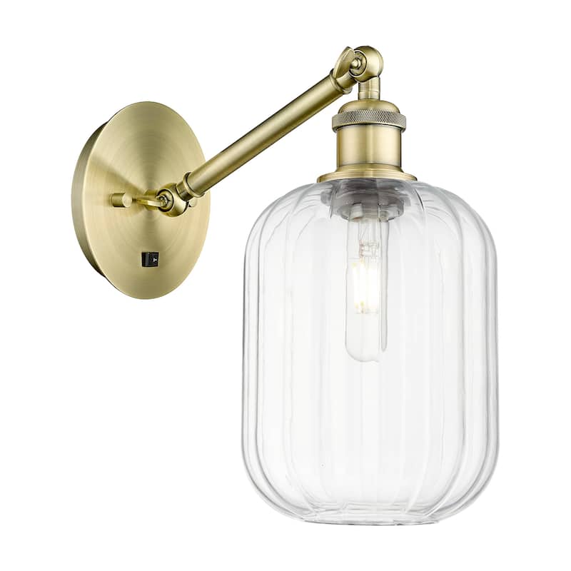 Innovations Lighting 317-1W-12-7 Preston Sconce Preston 12" Tall Wall - Antique Brass / Clear