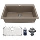 preview thumbnail 53 of 59, Karran QT-812 Top Mount 33 in. Large Single Bowl Quartz Kitchen Sink Kit