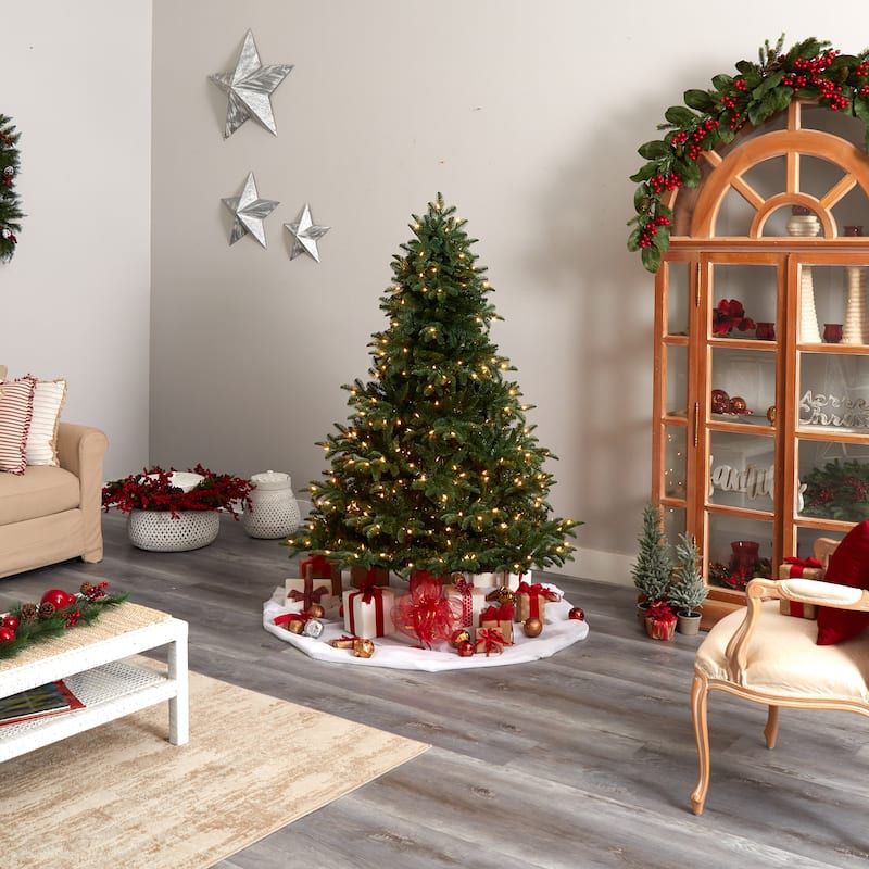 6’ Pre-Lit South Carolina Spruce Artificial Christmas Tree, Warm White LED Lights - 6 Foot