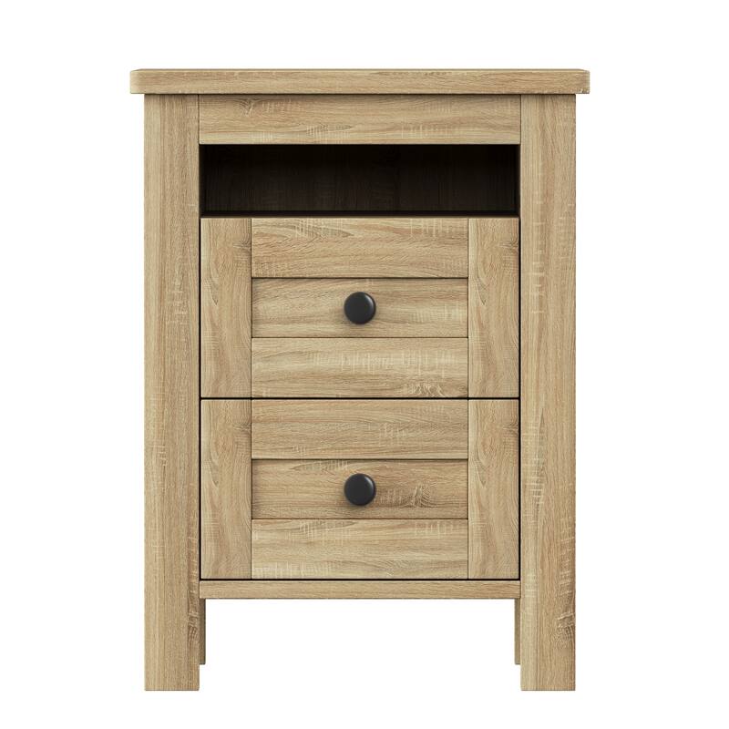 3-Pieces Bedroom Sets Queen Size Farmhouse Platform Bed with Double Sliding Door Storage Headboard and Charging Station