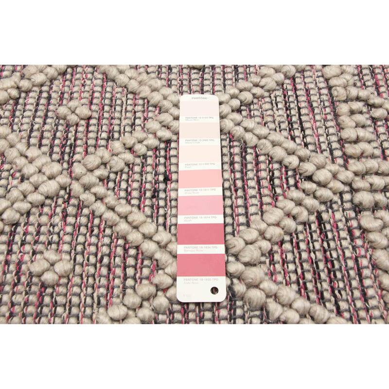 ECARPETGALLERY Braid weave Sienna Pink Wool Rug - 5'1 x 8'0
