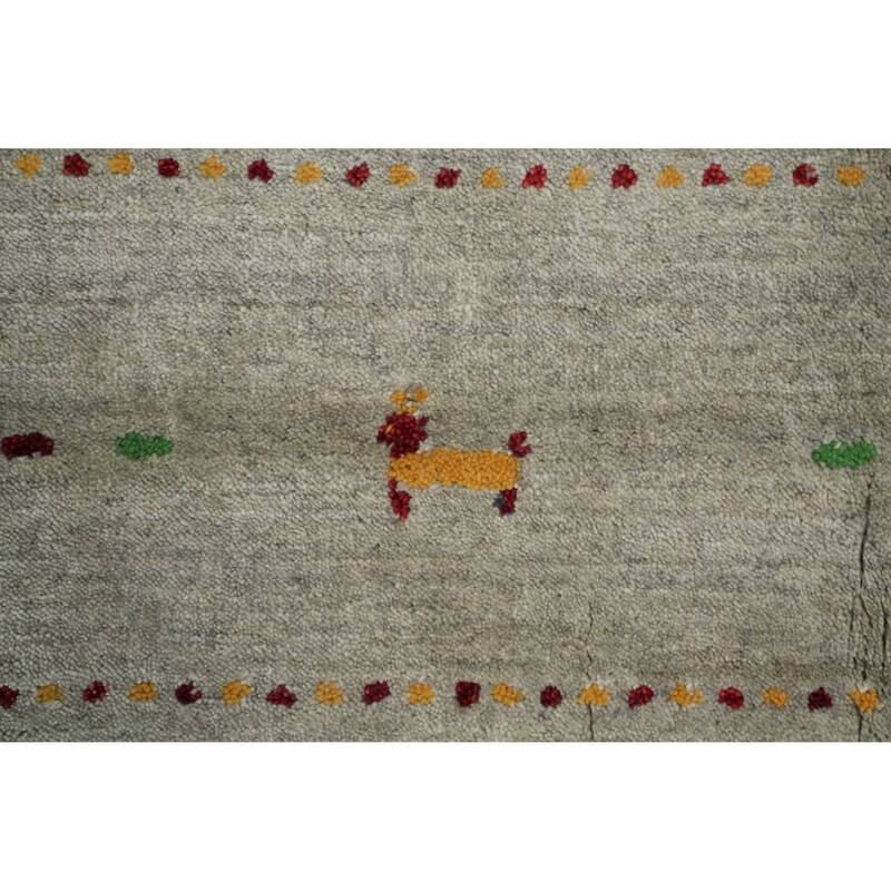 Hand Knotted Oriental 100% Wool Carpet Tribal Animal Pictorial Green Gabbeh Area Rug - 12' 0'' X 12' 0''