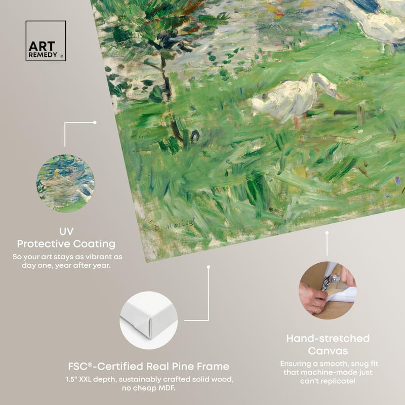 Morisot Girl in Boat with Geese Canvas by Art Remedy, Gallery Wrapped