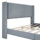 preview thumbnail 25 of 25, Queen Size Corduroy Platform Bed with Metal Legs,No Box Spring Needed