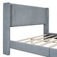 preview thumbnail 7 of 9, Queen Size Upholstered Platform Bed with Tufted Headboard and Metal Legs, Solid Wood Frame with Slat Support