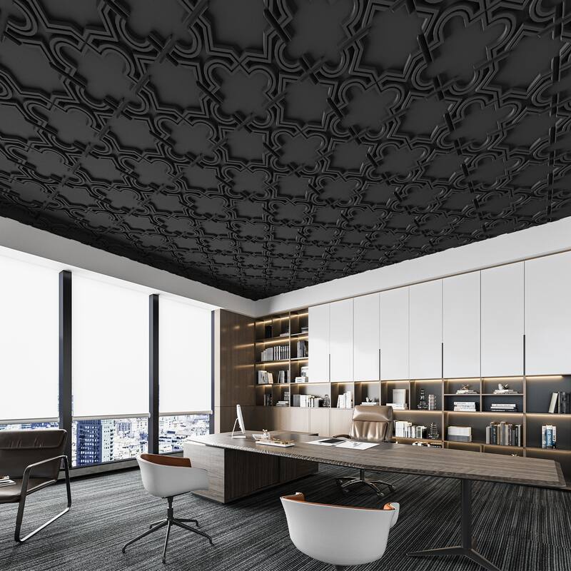 Art3d 3D PVC Ceiling Tiles, 3D Wall Panels, 2x2 ft. (pack of 12)