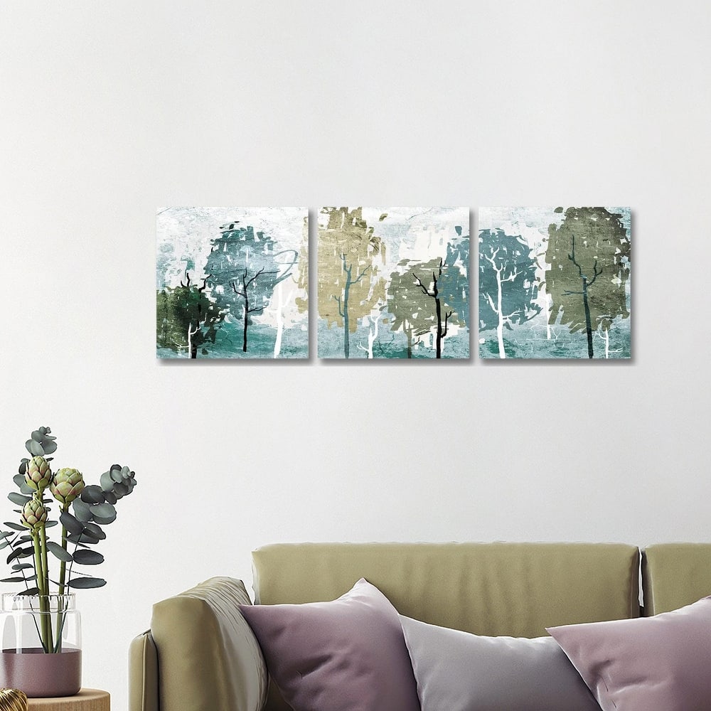 iCanvas "Abstract Forest" by On Rei 3-Piece Canvas Wall Art Set