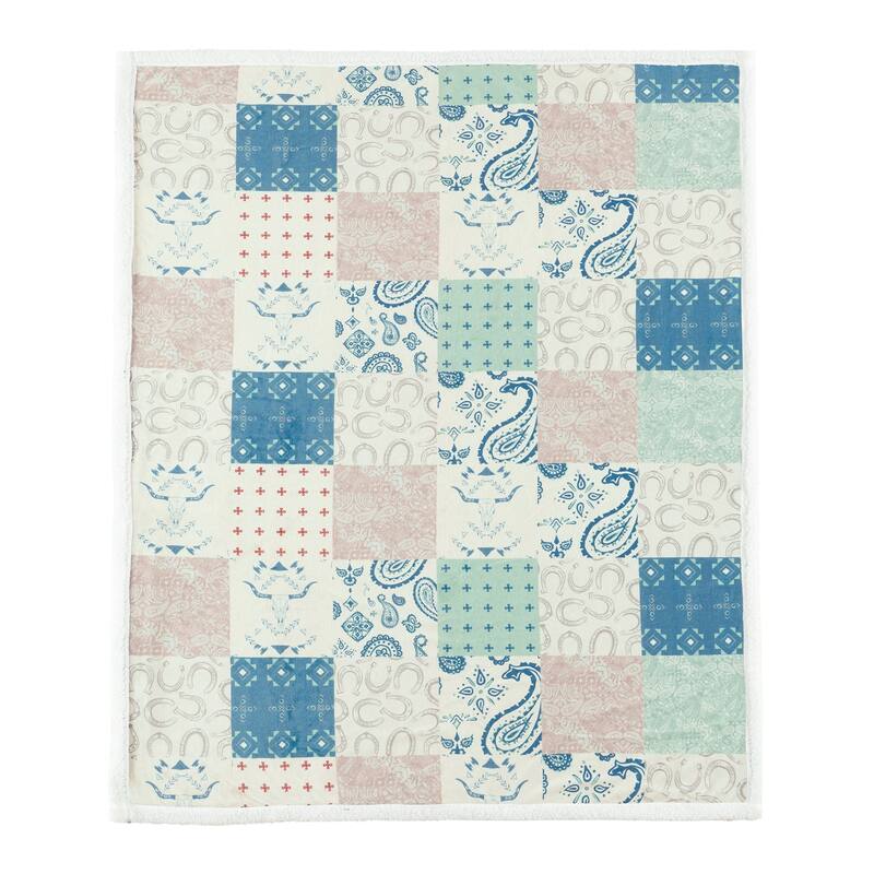 Indigo Hill by HiEnd Accents Campfire Sherpa Fleece Throw, 1PC or 3PC