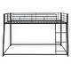 preview thumbnail 6 of 7, Modern Stylish Kids Furniture Metal Floor Bunk Bed with Sloping Stairs Full XL over Queen Kids Bed, Black