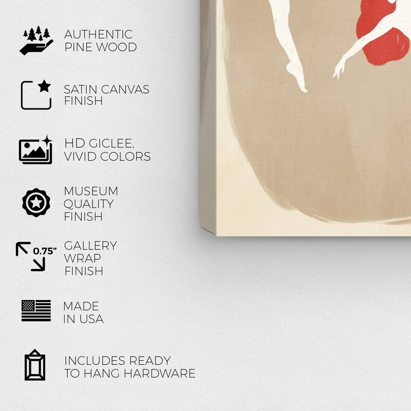 Wynwood Studio Canvas Music and Dance The Dance White and Modern & Contemporary Wall Art Canvas Print