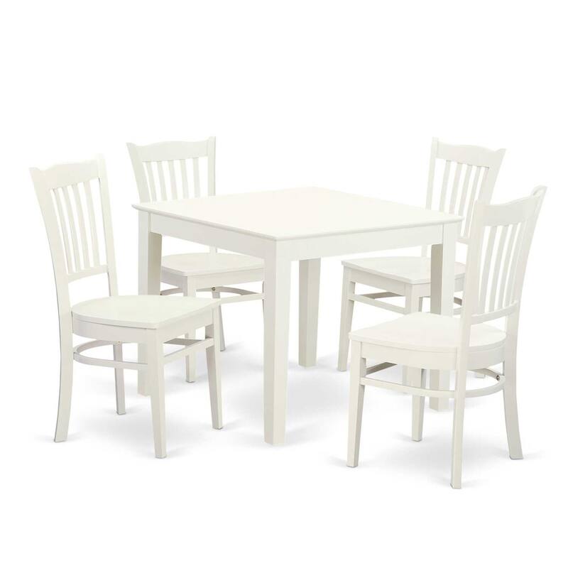 Kitchen Table and Chair Set - 5 Piece Dining Set - Modern Square Table with 4 Chairs