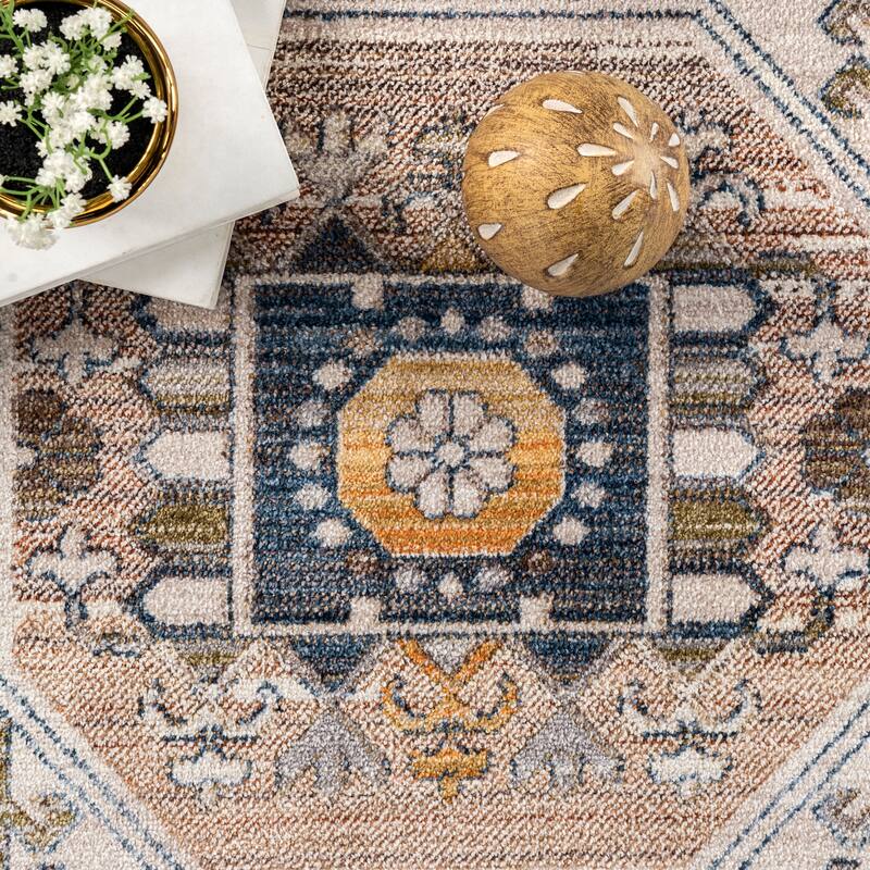 Nuloom Jocelyn Global Inspired Medallion Fringe Area Rug