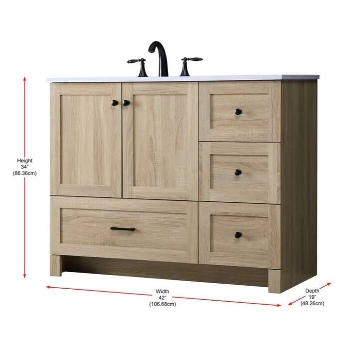 Elegant Lighting VF2842 Soma 42" Free Standing Single Basin Vanity Set
