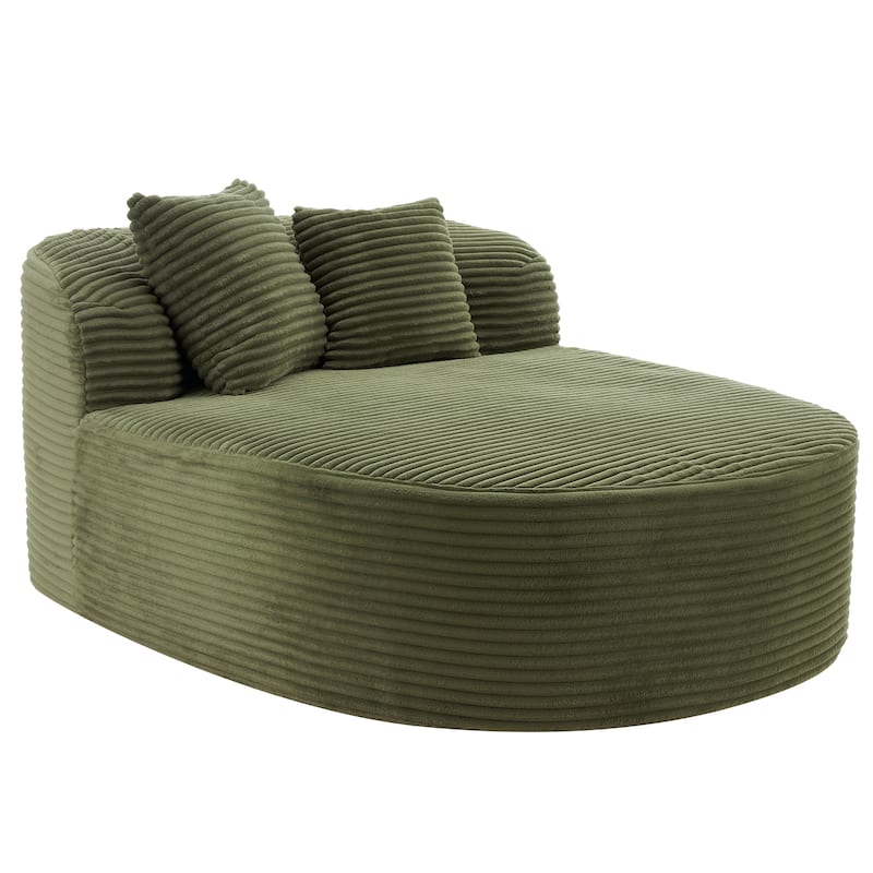 51.6" Chaise Lounge Sofa Bed - Boneless Couch with 2 Pillows - Compression Design for Living Room