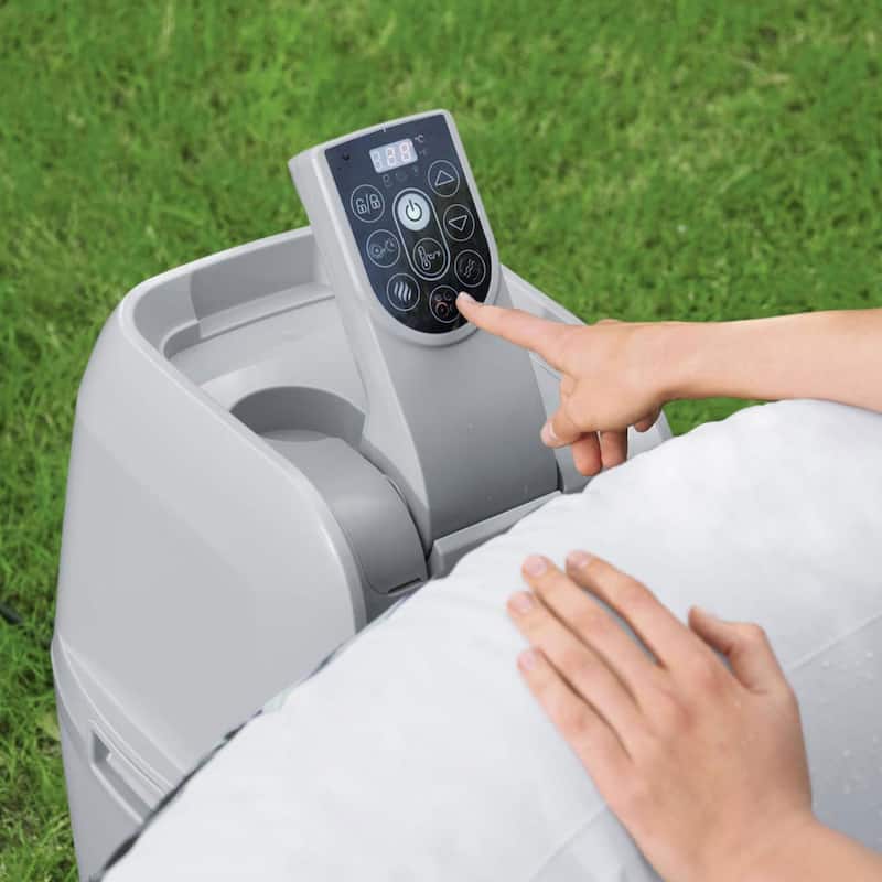 Bestway SaluSpa Aruba AirJet Inflatable Hot Tub with 110 Soothing Jets, Gray - 66.93 x 66.93 x 25.98 inches