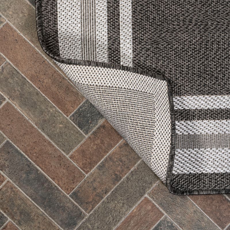 JONATHAN Y Haynes Modern Border Stripe Indoor/Outdoor Area Rug