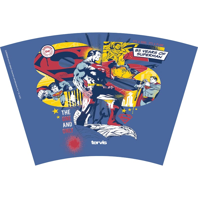 Tervis Warner Brothers DC Comics Superman The One and Only 85th Anniversary Made in USA Double Walled Insulated Travel Tumbler,