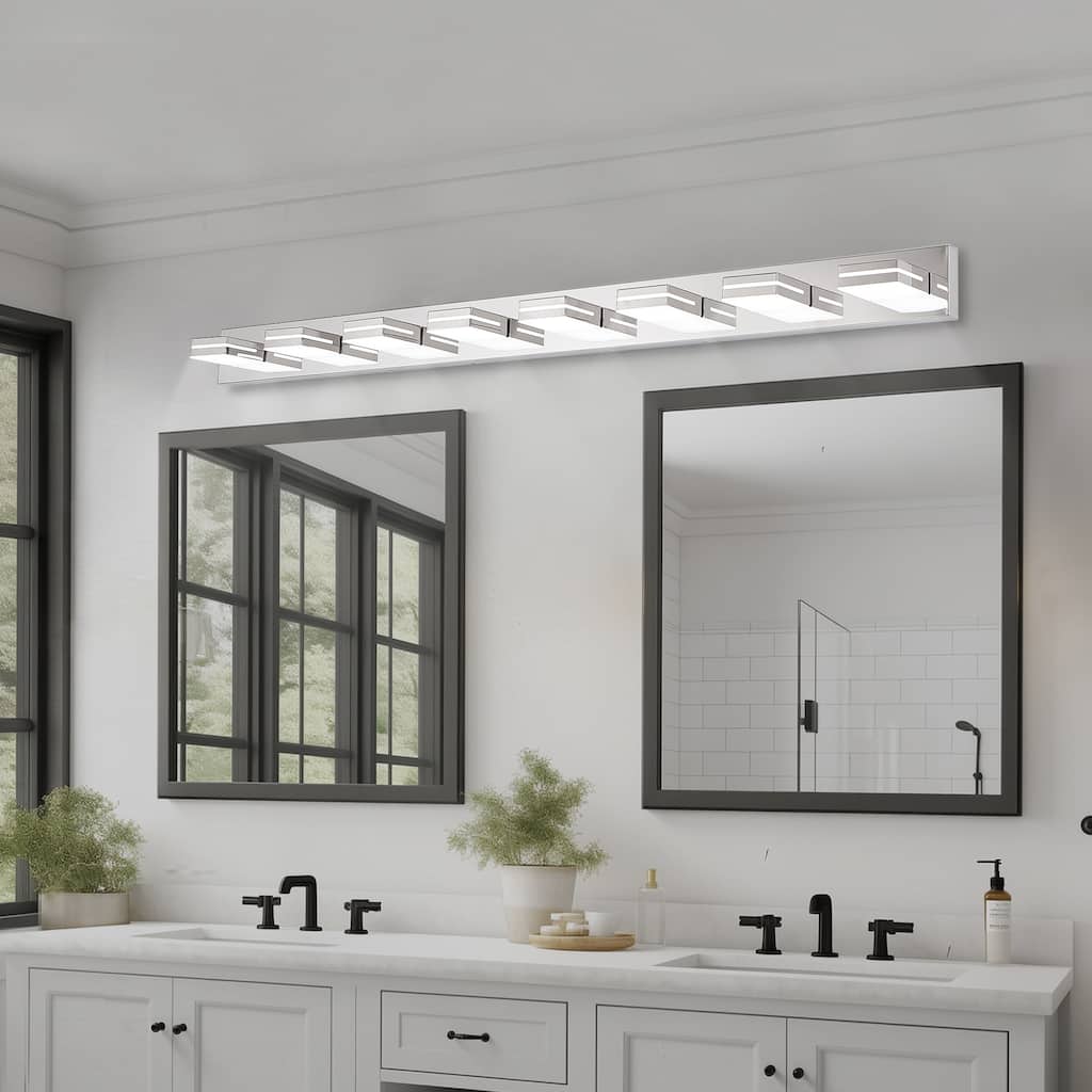 Modern LED Vanity Light, 8-Lights Wall Sconce for Bathroom and Mirror, Sleek Minimalist Design, Energy-Efficient