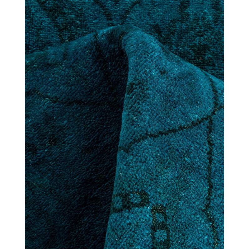Contemporary Overdyed Wool Hand Knotted Runner - 2' 5" x 9' 8"