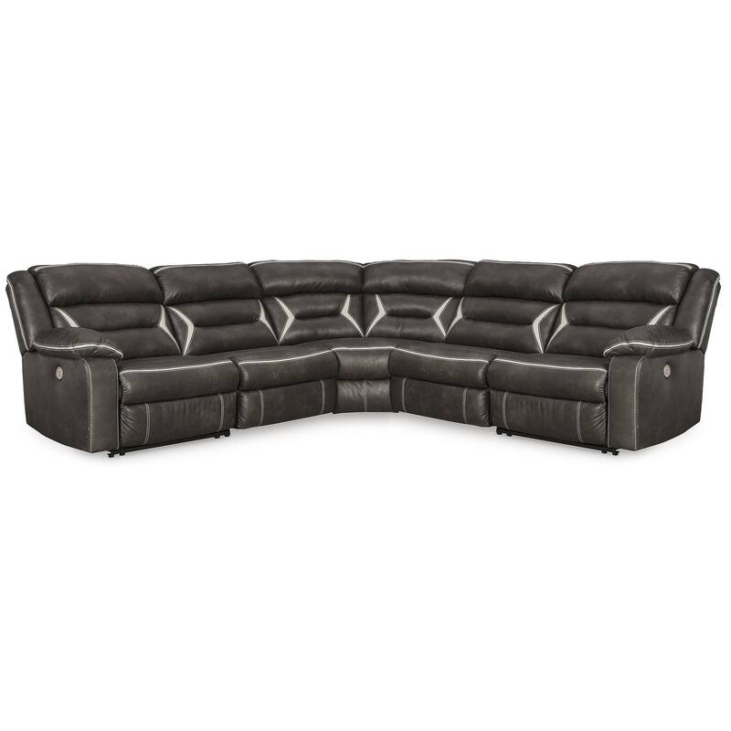 Signature Design by Ashley Kincord Brown 5-Piece Power Reclining Sectional - 109"W x 125"D x 41"H