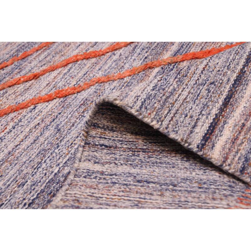 ECARPETGALLERY Flat-Weave Marrakech Indigo Wool Kilim - 5'4 x 7'9