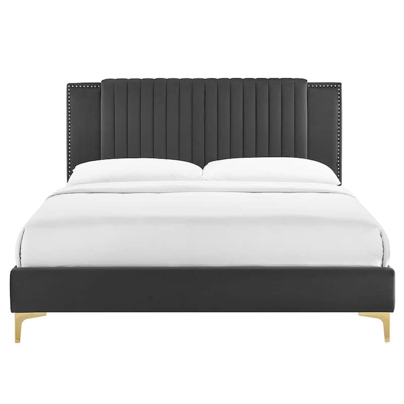 Zahra Channel Tufted Performance Velvet Full Platform Bed