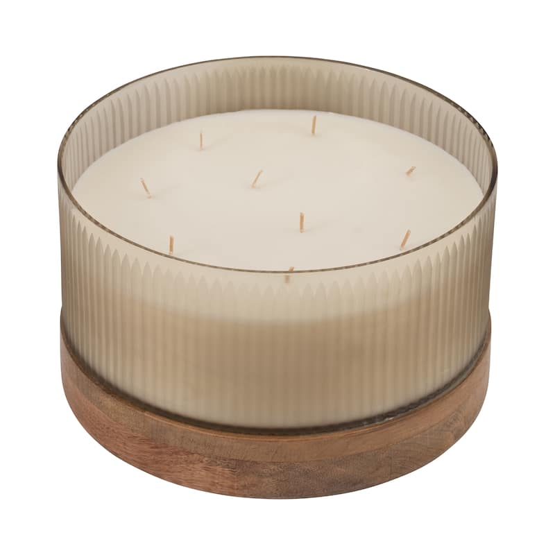 Sagebrook Home Scented Candle - Elevate Your Space with This Exquisite Home Accessory, Ivory - 12" x 12" x 7"