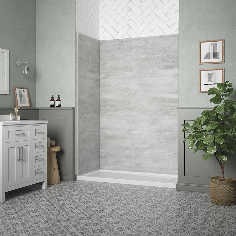 Ove Decors Misty 60 x 32 in. Solid Surface Alcove Shower Wall