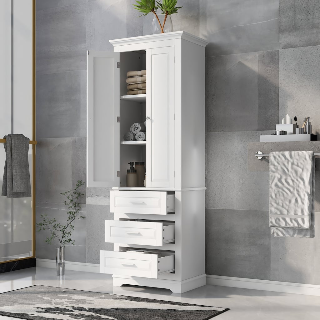 24'' x 15.7'' x 70'' Freestanding Bathroom Cabinet with 3 Drawers