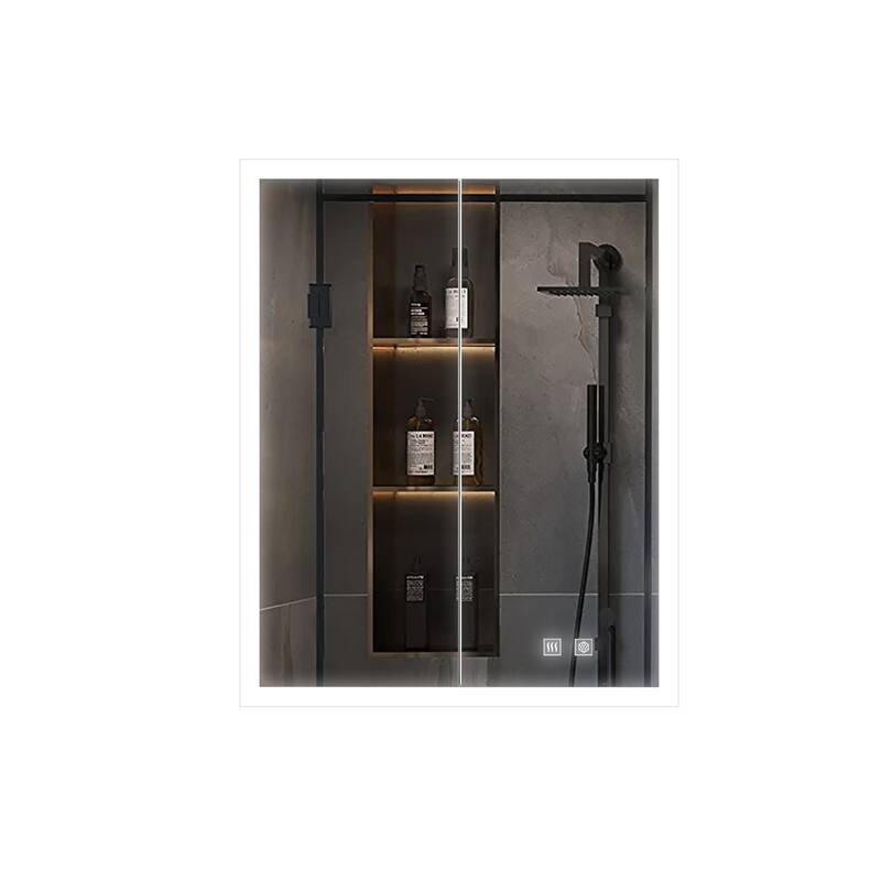 Mesa Surface-Mount LED Mirror Medicine Cabinet with Defogger