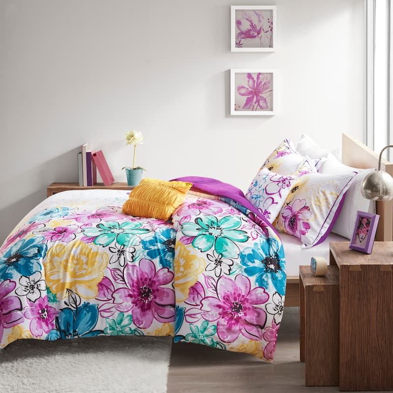 Ashley Floral Microfiber Comforter Set by Intelligent Design