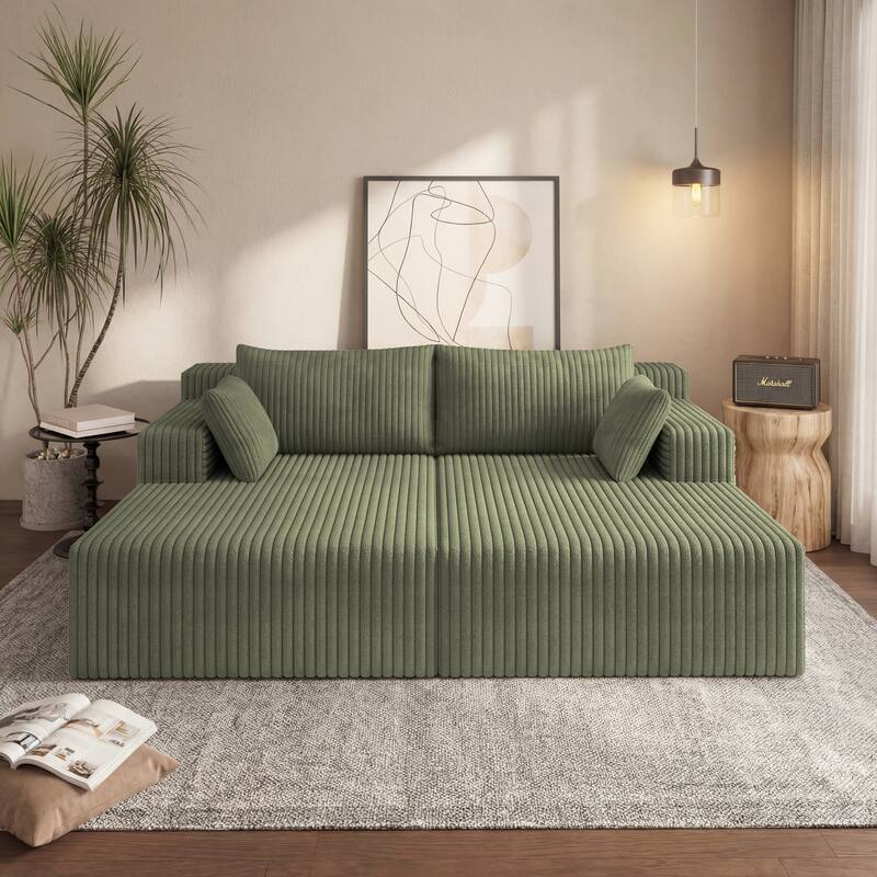 96" Cloud Sectional Couch with L-Shape Chaise,Modern Modular Sofa with Deep Seat, Upholstered Couches for Bedroom