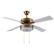 preview thumbnail 9 of 15, Dinah River of Goods Brass and Glass 52-Inch Ceiling Fan with Light - 52" x 52" x 12.5"/17.5"