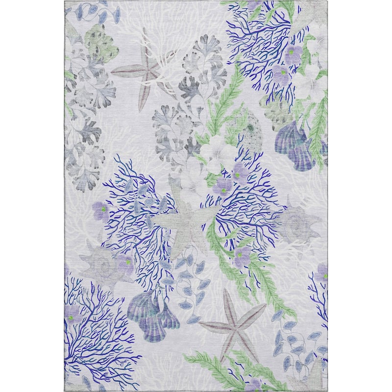 Premium Washable Super Soft Coral Starfish Coastal Mayfield Rug