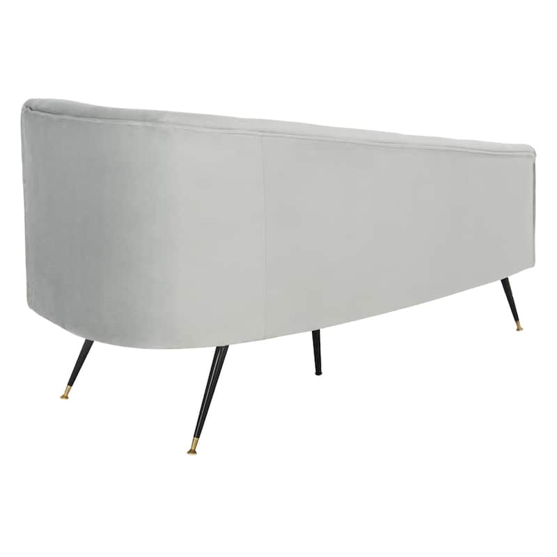SAFAVIEH Helgrit Black/Gold Velvet Retro Glam Settee - 57.5" W x 27" D x 28" H - 58Wx27Dx28H