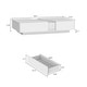 preview thumbnail 11 of 18, Storage Masterpiece Contemporary White Coffee Table Colorful LED Edge - 55.1"W