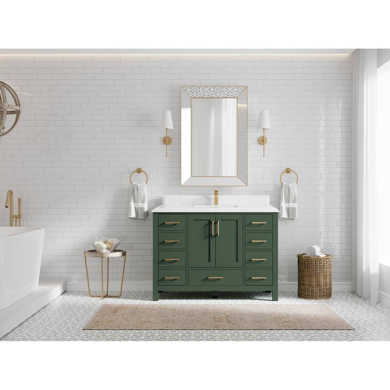Willow Collection 48 in. W x 22 in. D Malibu Single Sink Bathroom Vanity with Countertop