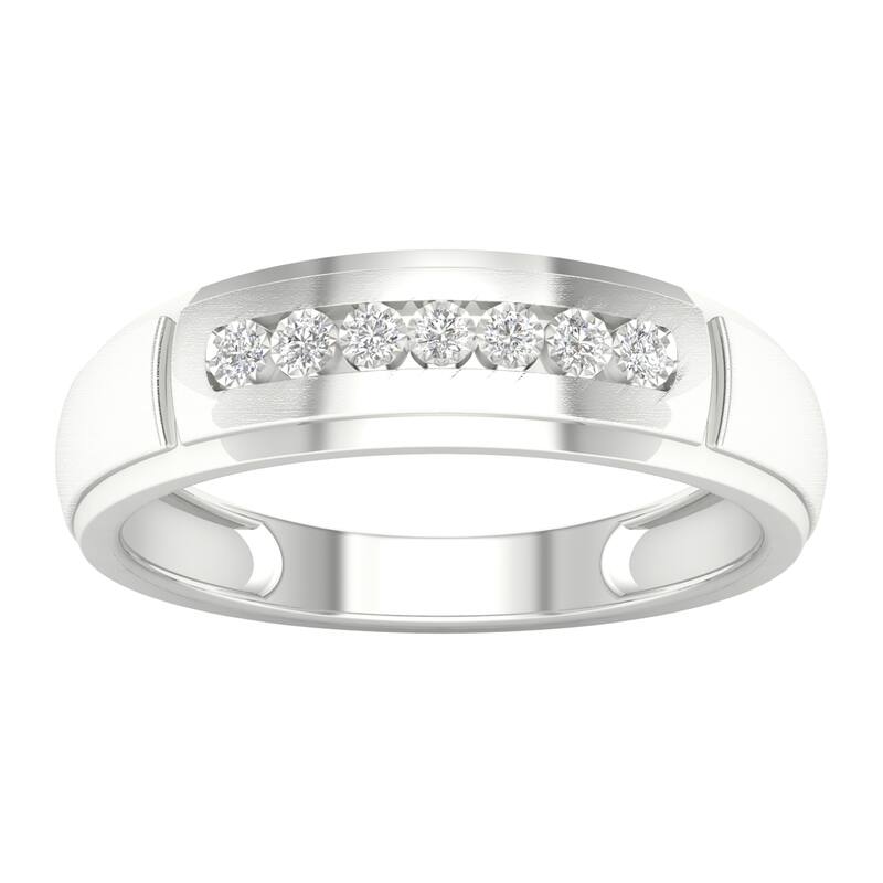 1/10ct TDW Diamond Ring in 10K Gold for Men - 11 - White