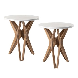 White distressed sales end table set