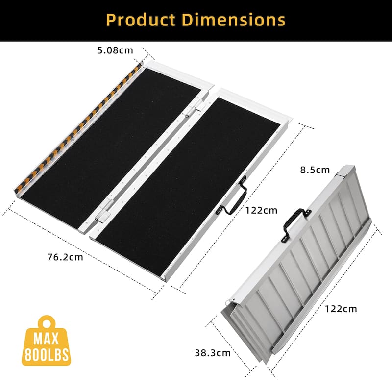 Portable Non-Slip Folding Handicap Ramp, Wheelchair Ramp