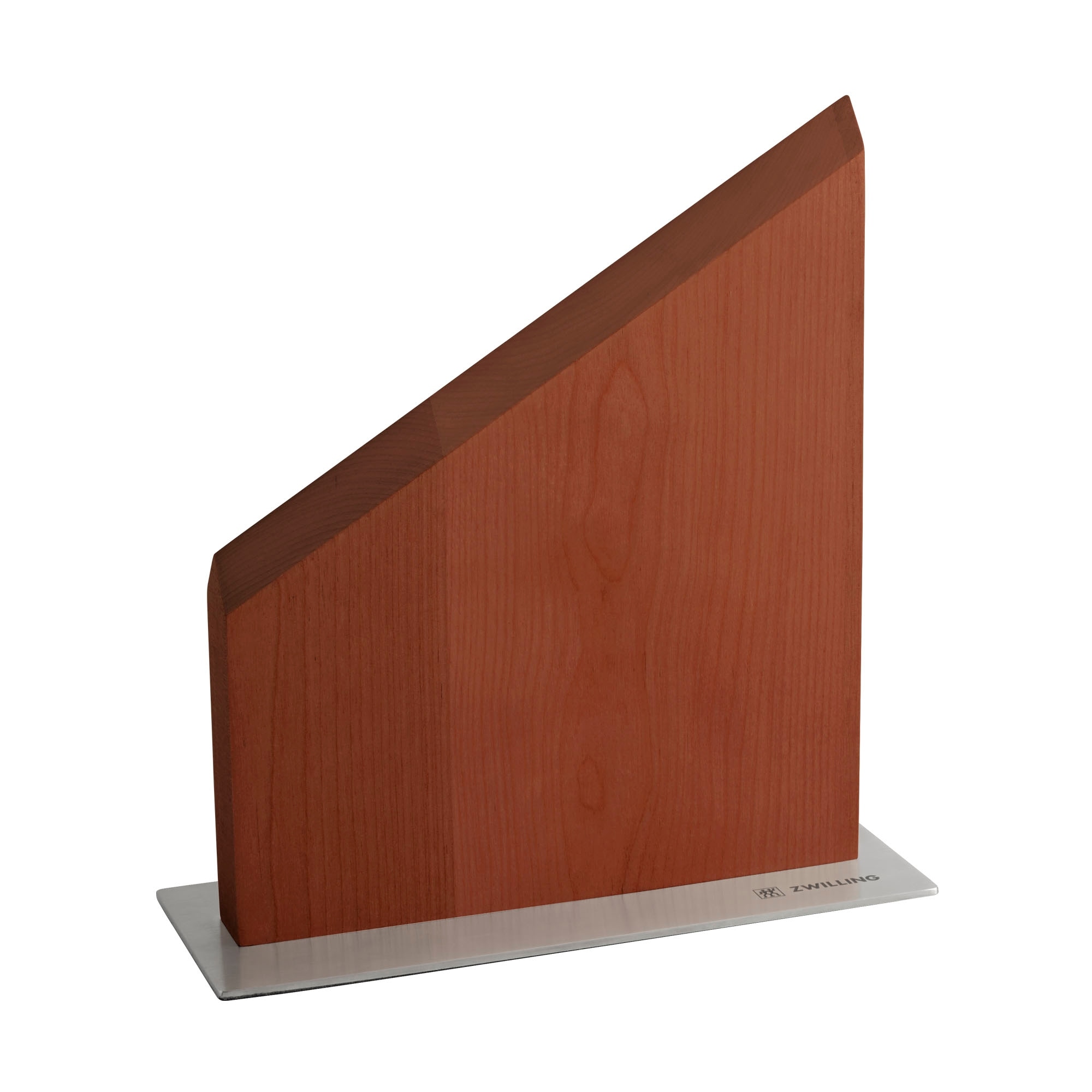 ZWILLING Magnetic Knife Easel with Stainless Steel Base - Brown Birch Wood (no knives included) - 4 knives