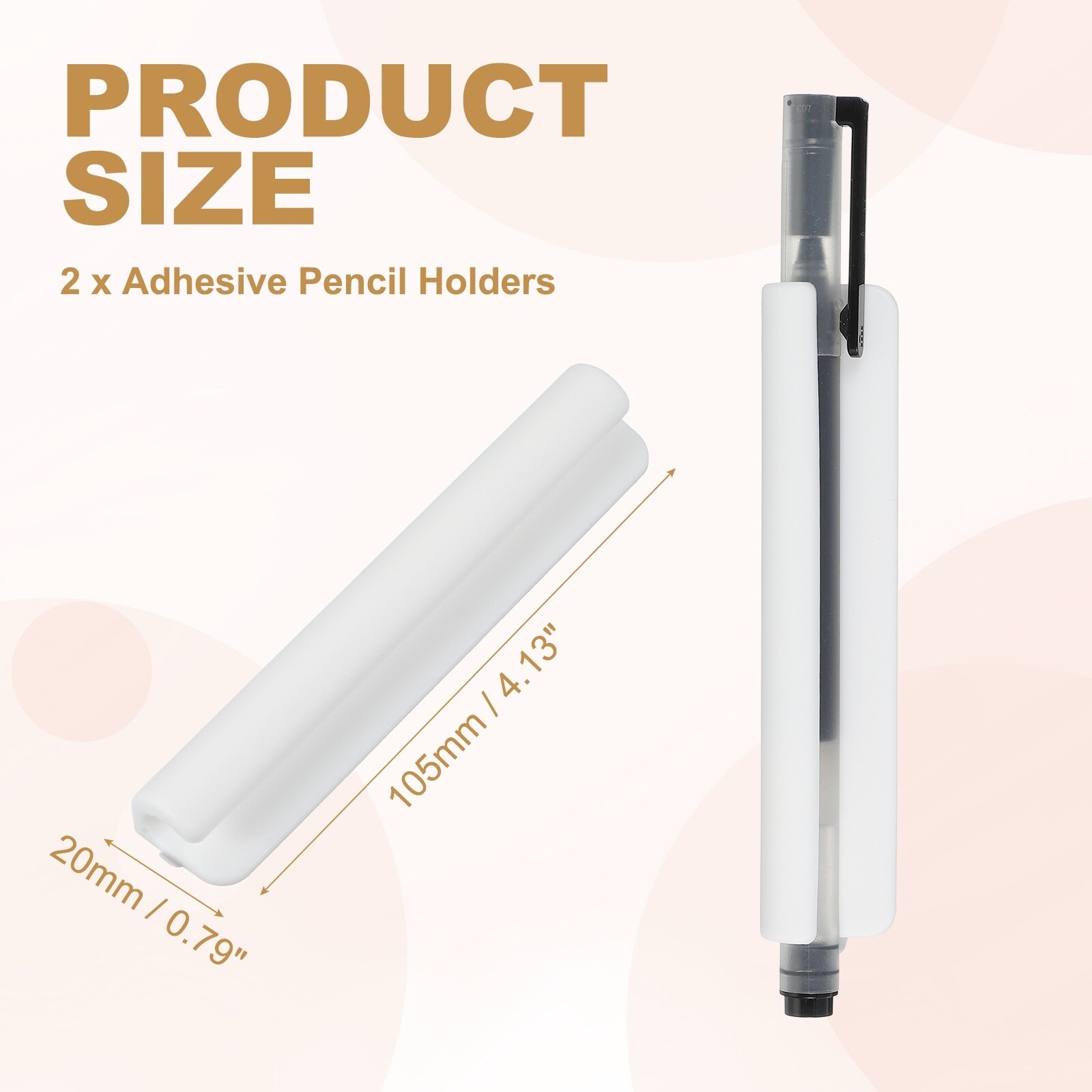 Adhesive Pencil Holders, Universal Pencil Clip Silicone Pen Holder Office Pen Organizer for Desk Wall Clipboard Notebook