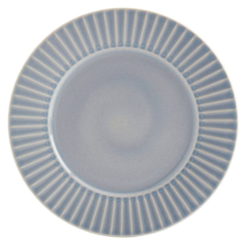 Tabletops Gallery Richmond Collection- 12 Piece Stoneware Embossed Dinnerware Set in Gray