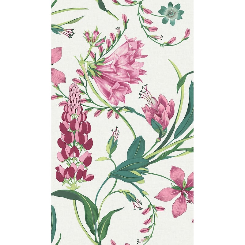 Graham & Brown Botanists Scroll Mauve Wallpaper