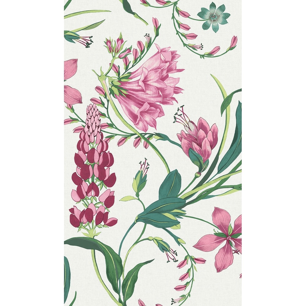 Graham & Brown Botanists Scroll Mauve Wallpaper