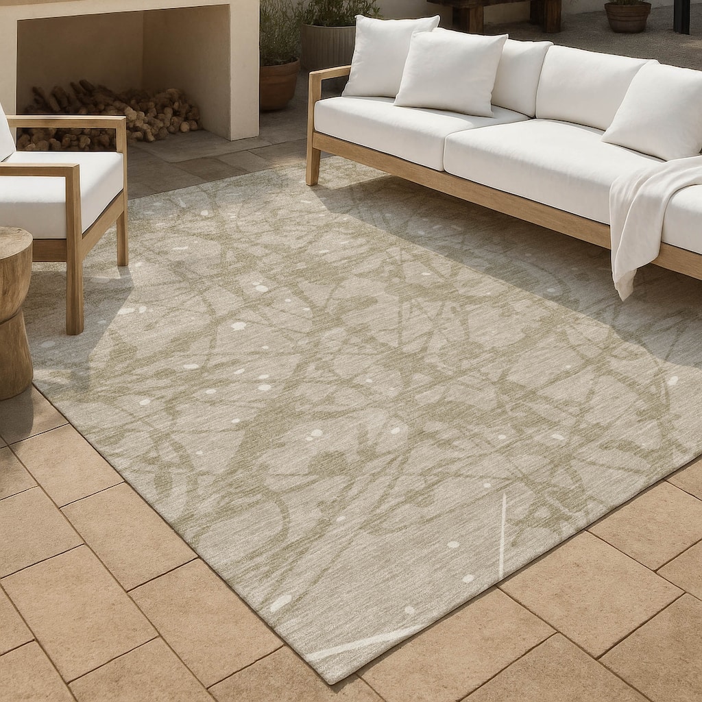 Machine Washable Indoor/ Outdoor Modern Campo Chantille Rug