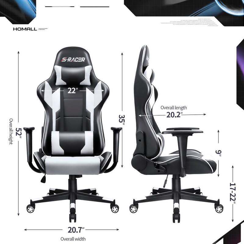 Homall Ergonomic Faux Leather Adjustable Swivel Office Gaming Chair